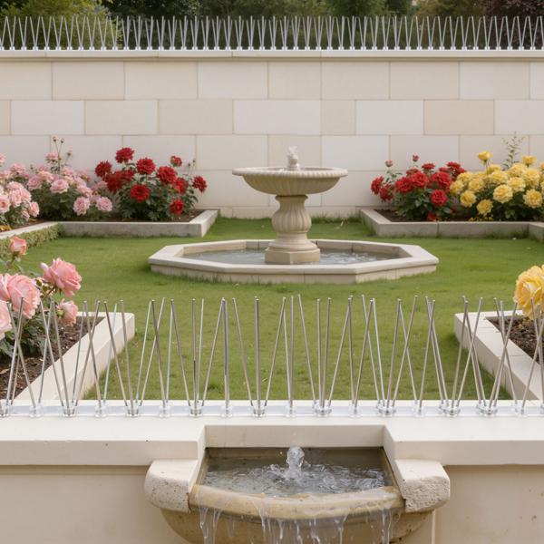 Lot efficace de 5 bandes de pics anti-pigeons, 3 rangées de pointes en acier inoxydable, 2,5 m – longueur adaptable – pointes robustes pour une protection optimale contre les oiseaux