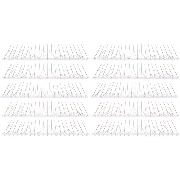 Effektive 10er-Set Taubenabwehr Spikes, 3-reihig Edelstahl, 5m - individuell anpassbar - Robuste Abwehr-Spitzen für optimalen Vogelschutz