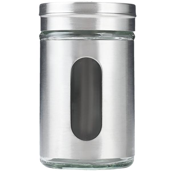 Elegante spargispezie in acciaio inox con finestra di ispezione, set da 6, barattolo da 94 ml per spezie, erbe, sale, pepe, spargitore con 3 dimensioni di fori regolabili