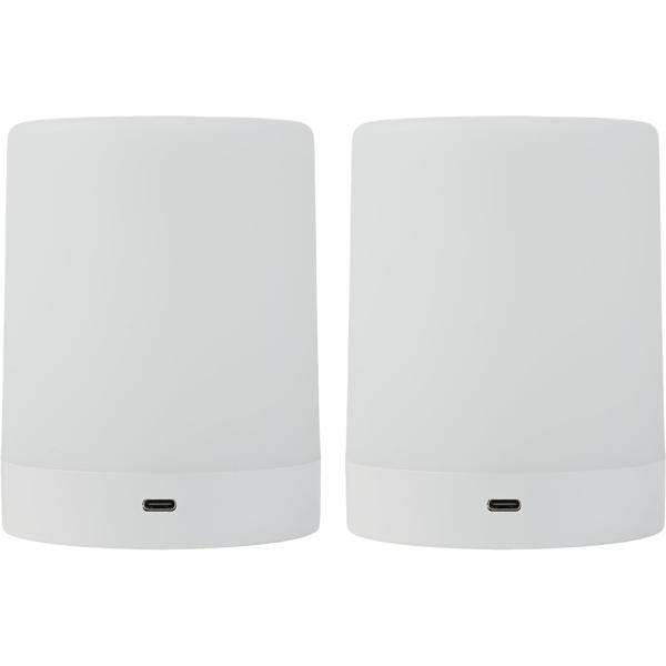 Set di 2 lampade da tavolo ricaricabili con comando touch, 6 colori di luce vivaci e bianco caldo, comoda ricarica tramite USB-C, pratica maniglia integrata per appenderle