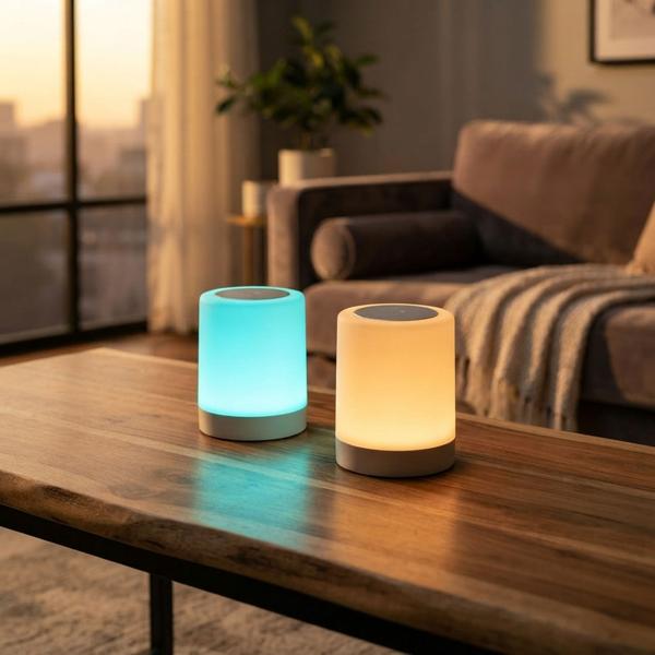 Set di 2 lampade da tavolo ricaricabili con comando touch, 6 colori di luce vivaci e bianco caldo, comoda ricarica tramite USB-C, pratica maniglia integrata per appenderle