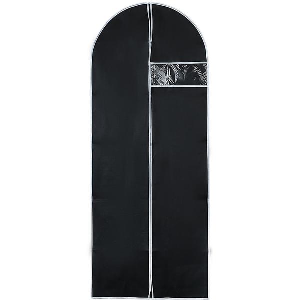 2er-Set Kleiderschutzhüllen Schwarz mit Reissverschluss und Sichtfenster Kleidersack für Anzüge Kostüme Kleider Schutzhülle mit Kleiderbügelöffnung