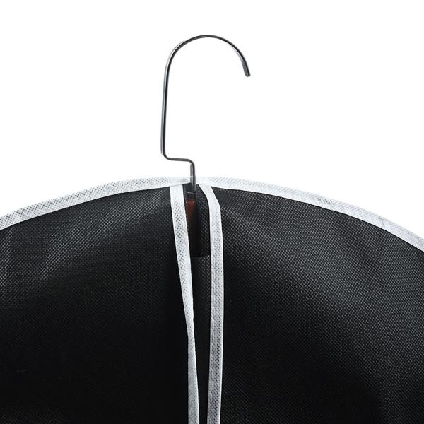 2er-Set Kleiderschutzhüllen Schwarz mit Reissverschluss und Sichtfenster Kleidersack für Anzüge Kostüme Kleider Schutzhülle mit Kleiderbügelöffnung