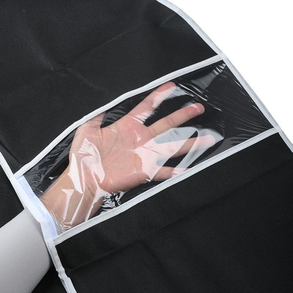 2er-Set Kleiderschutzhüllen Schwarz mit Reissverschluss und Sichtfenster Kleidersack für Anzüge Kostüme Kleider Schutzhülle mit Kleiderbügelöffnung