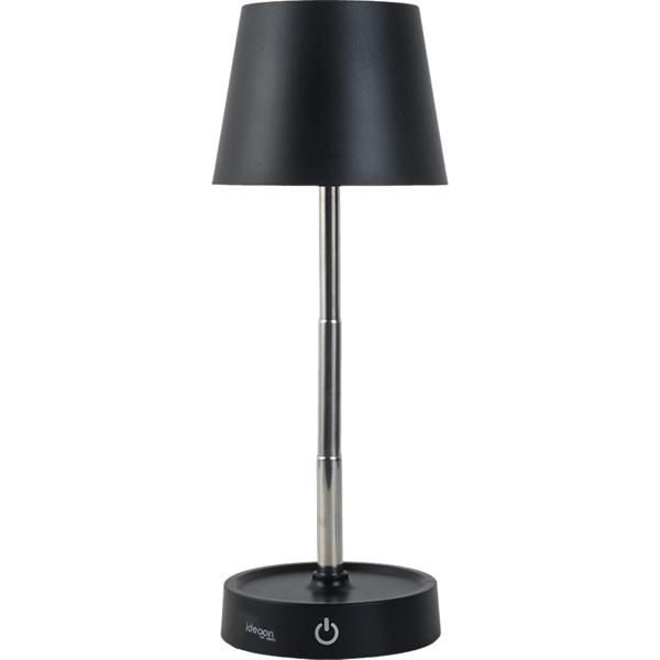 2er-Set Edle LED Tischleuchte dimmbar & aufladbar: Akku Nachttischlampe modern, Höhe verstellbar, warmweiss - kabellose Leselampe in Edelstahl-Design