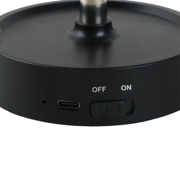 2er-Set Edle LED Tischleuchte dimmbar & aufladbar: Akku Nachttischlampe modern, Höhe verstellbar, warmweiss - kabellose Leselampe in Edelstahl-Design