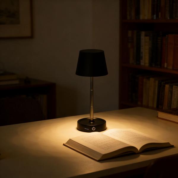 2er-Set Edle LED Tischleuchte dimmbar & aufladbar: Akku Nachttischlampe modern, Höhe verstellbar, warmweiss - kabellose Leselampe in Edelstahl-Design