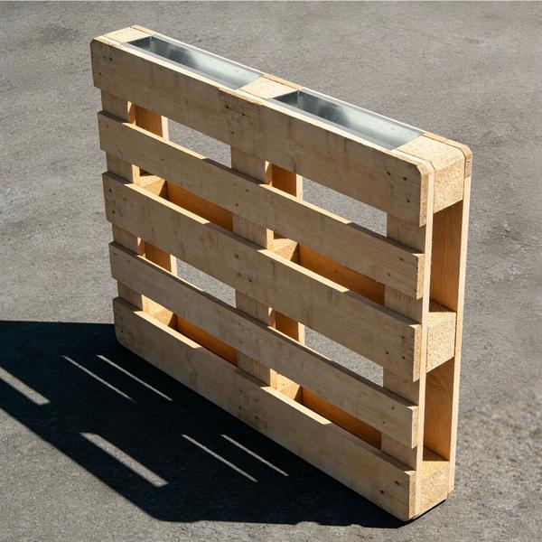 6er-Set Premium Pflanzkasten für Europaletten aus verzinktem Metall, Paletteneinsatz mit 3 Ablauflöchern, Blumenkasten für Palettenmöbel, Silber