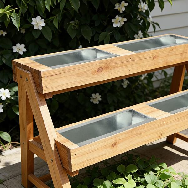 6er-Set Premium Pflanzkasten für Europaletten aus verzinktem Metall, Paletteneinsatz mit 3 Ablauflöchern, Blumenkasten für Palettenmöbel, Silber