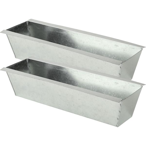 Lot de 2 bacs à plantes premium pour europalettes en métal galvanisé, insert de palette avec 3 trous d’évacuation, jardinière pour meubles en palettes, argent