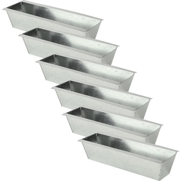 6er-Set Premium Pflanzkasten für Europaletten aus verzinktem Metall, Paletteneinsatz mit 3 Ablauflöchern, Blumenkasten für Palettenmöbel, Silber