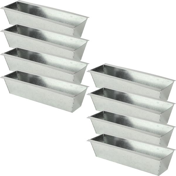 8er-Set Premium Pflanzkasten für Europaletten aus verzinktem Metall, Paletteneinsatz mit 3 Ablauflöchern, Blumenkasten für Palettenmöbel, Silber