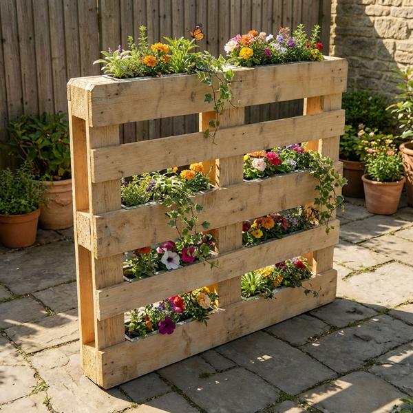 8er-Set Premium Pflanzkasten für Europaletten aus verzinktem Metall, Paletteneinsatz mit 3 Ablauflöchern, Blumenkasten für Palettenmöbel, Silber