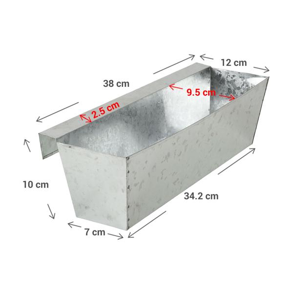 Premium Pflanzkasten für Europaletten mit Hängeschiene aus verzinktem Metall,  Paletteneinsatz & Balkonkasten für Geländer bis 2,5 cm Breite, Silber