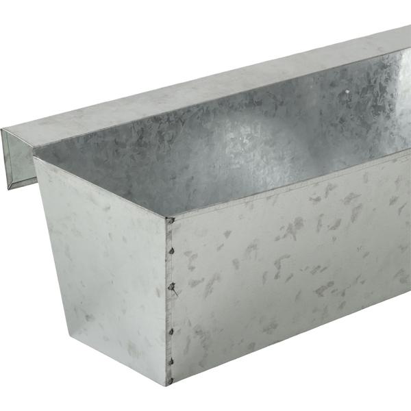 6er-Set Premium Pflanzkasten für Europaletten mit Hängeschiene aus verzinktem Metall,  Paletteneinsatz & Balkonkasten für Geländer bis 2,5 cm Breite, Silber