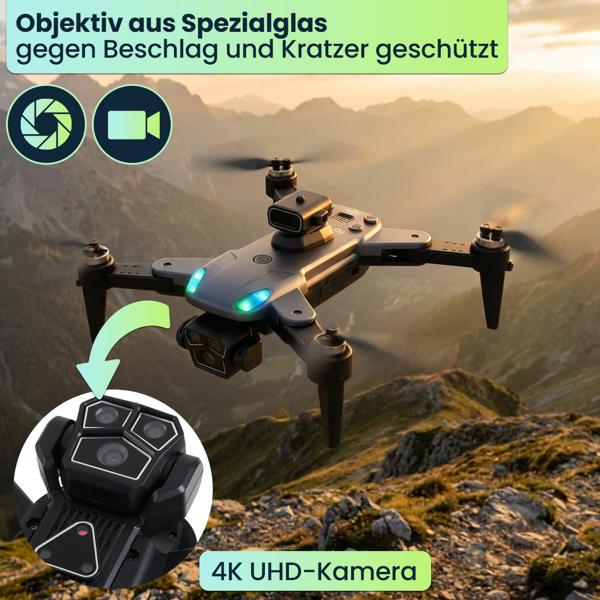 4K Drohne mit Kamera Schwenkbar C0 Zertifiziert Bürstenloser Motor Faltbar GPS Rückkehr Hinderniserkennung Follow-Me Live-Übertragung Waypoint App