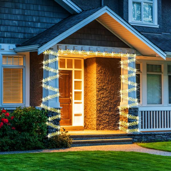 Weihnachts Clusterlichterkette 768 LED Warmweiss – IP44 Aussen & Innen, 5,6m funkelnde Büschellichterkette für gemütliche Atmosphäre