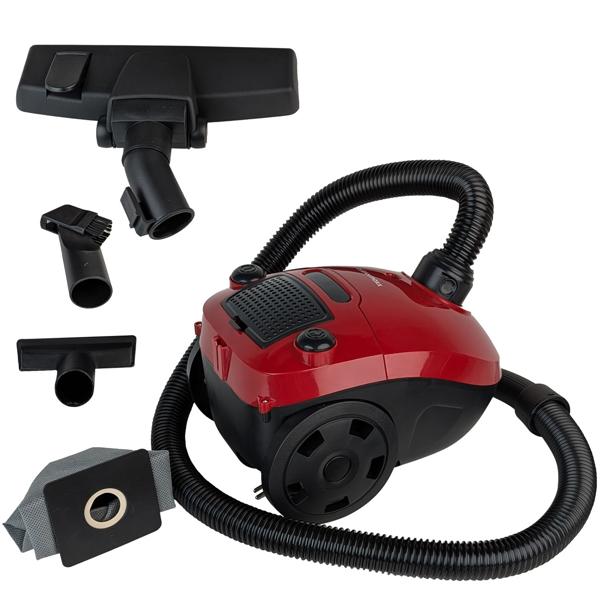 Kompakter Beutelstaubsauger 800W, 17kPa Saugkraft, inkl. wiederverwendbarem Staubbeutel, super leicht & wendig für Hartböden & Teppiche, 5m Kabel