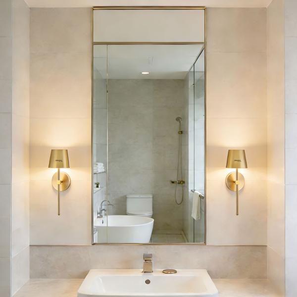 4 appliques LED sans fil avec télécommande – lampes dorées, intensité variable, chargement USB – minuterie et capteur tactile