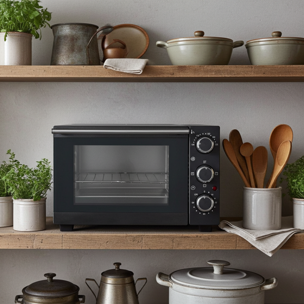 Mini Backofen 15 Liter – 1200W: Kompakter Tischofen mit 230°C und 60 Minuten Timer, inklusive Backblech und Rost