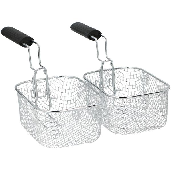 Premium Doppelkorb Fritteuse 5L Edelstahl – 2000W für schnelle, knusprige Ergebnisse - Profi Kaltzonen Fritteuse mit 3 Körben