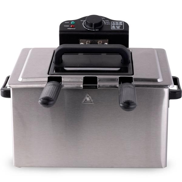 Premium Doppelkorb Fritteuse 5L Edelstahl – 2000W für schnelle, knusprige Ergebnisse - Profi Kaltzonen Fritteuse mit 3 Körben