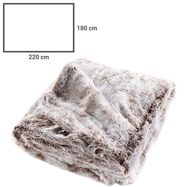 4er-Set Superweiche Kuscheldecken 180 x 220 cm & 125 x 150 cm und 2 Flauschige Dekokissen 45 x 45 cm in Felloptik, Schokobraun - Für Wohlfühl-Momente