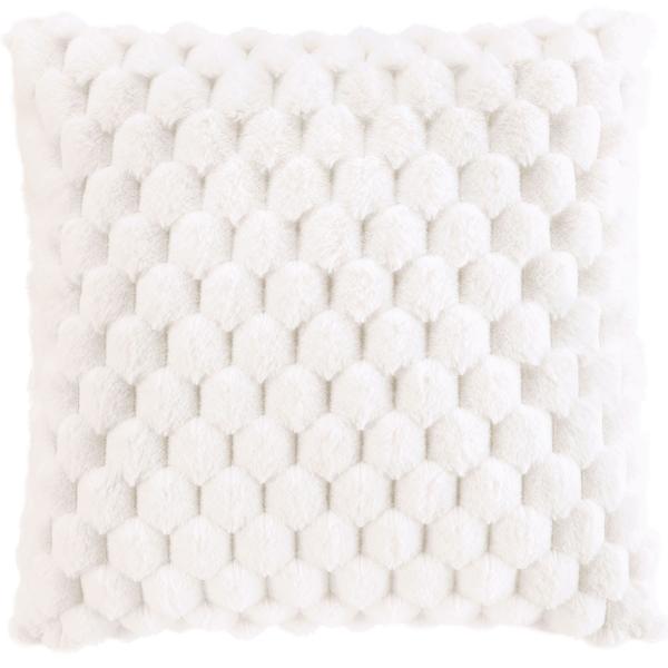 Luxuriöses Sofakissen 45x45 cm - Traumhaft weiches Kuschelkissen in Weiss, Bezug abnehmbar - Weich, warm & pflegeleicht