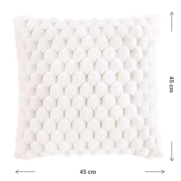 Luxuriöses Sofakissen 45x45 cm - Traumhaft weiches Kuschelkissen in Weiss, Bezug abnehmbar - Weich, warm & pflegeleicht
