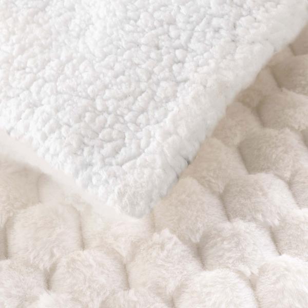 Elegante kuschelige Sofadecke, 125 x 150 cm, Weiss - Ideal als wärmender Begleiter für gemütliche Stunden auf dem Sofa oder als Tagesdecke
