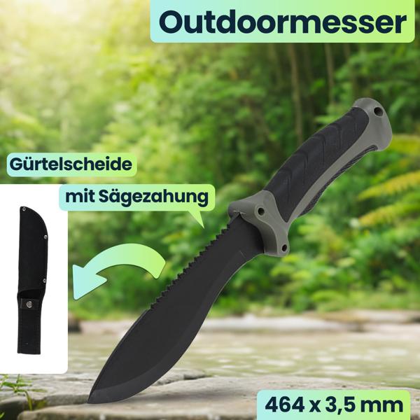Survival Set - Beil, Messer & Machete mit 3 Gürtelscheiden, Wetzstein & Profi-Feuerstahl  mit Schaber - für Outdoor, Camping und Abenteuer