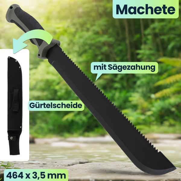 Survival Set - Beil, Messer & Machete mit 3 Gürtelscheiden, Wetzstein & Profi-Feuerstahl  mit Schaber - für Outdoor, Camping und Abenteuer