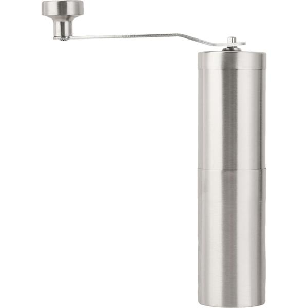 Robusto macinacaffè manuale in acciaio inox con macina in ceramica, regolazione continua del grado di macinatura, manovella rimovibile, macinacaffè manuale per espresso e caffè filtro