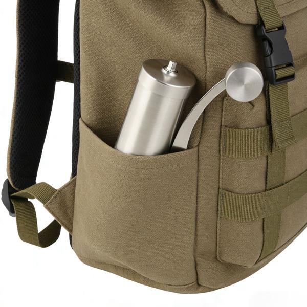 Robusto macinacaffè manuale in acciaio inox con macina in ceramica, regolazione continua del grado di macinatura, manovella rimovibile, macinacaffè manuale per espresso e caffè filtro