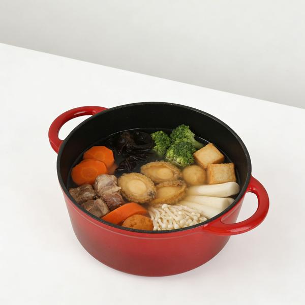 Profi Gusseisen Topfset 3-teilig, Set aus Pfanne, Kochtopf und Stielkasserolle, Emailliertes Kochgeschirr für alle Herdarten, Induktion & Backofen