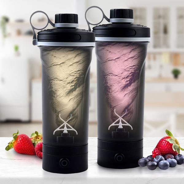2er-Set Leistungsstarker Akku-Shaker für Proteinshakes & Smoothies - Tragbar, elektrisch, USB-C aufladbar, klumpenfrei mixen - Ideal für Sport und Fitness 
