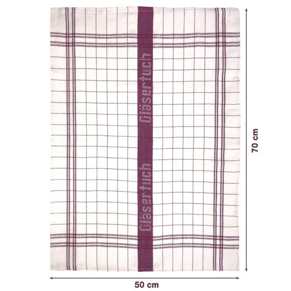 Langlebige 20er Halb-Leinen-Geschirrtücher: 55% Leinen-45% Baumwolle, Burgund, 70x50cm, 95°C waschbar, ÖKO-TEX – saugstark, streifen- & flusenfrei