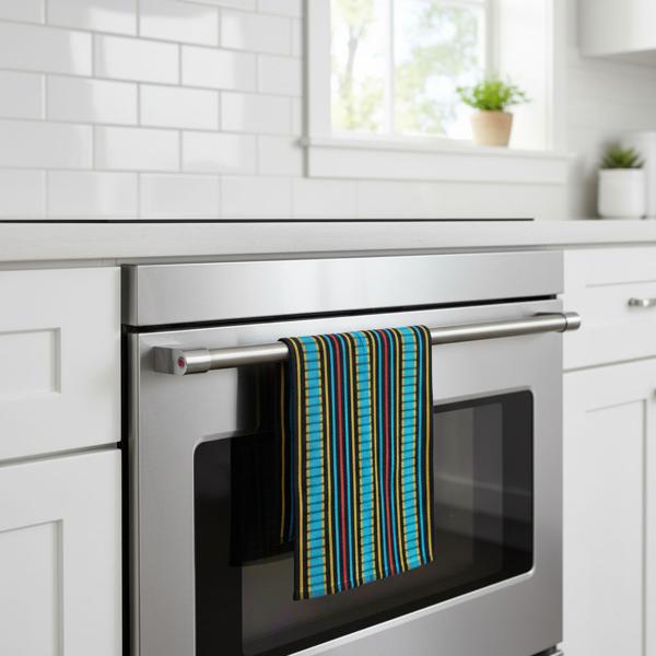 20er-Set Grubentuch 100% Baumwolle: Saugstarkes Geschirrtuch & Mehrzwecktuch, türkis-schwarz - Robustes Trockentuch für Haushalt & Gastronomie