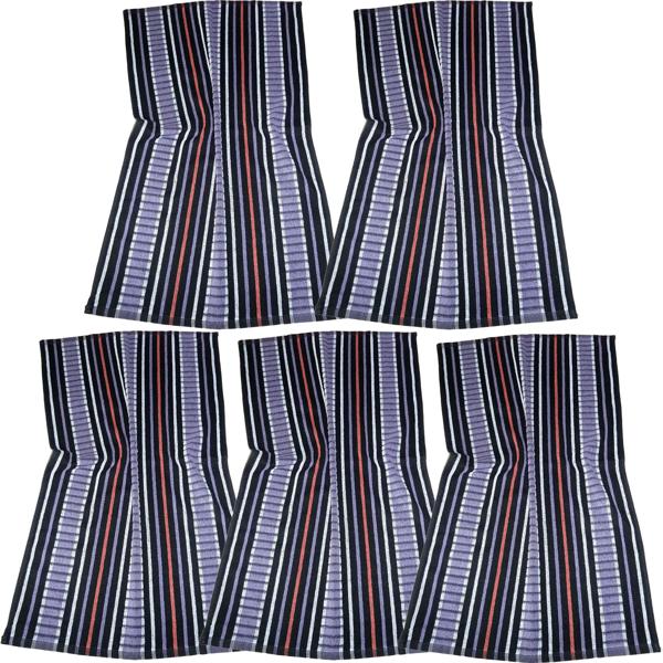 5er-Set Grubentuch 100% Baumwolle: Saugstarkes Geschirrtuch & Mehrzwecktuch, lila-schwarz - Robustes Trockentuch für Haushalt & Gastronomie