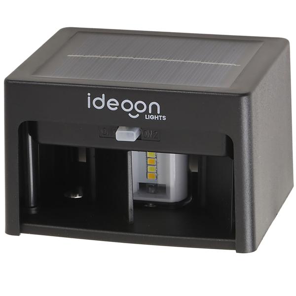 4er Set LED Solar Wandleuchte für Aussen: Warmweiss/Kaltweiss Garten-Lampe mit Akku & Sensor, IP44 Wasserfest, Deko Strahler für Zaun & Wand