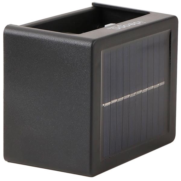 4er Set LED Solar Wandleuchte für Aussen: Warmweiss/Kaltweiss Garten-Lampe mit Akku & Sensor, IP44 Wasserfest, Deko Strahler für Zaun & Wand