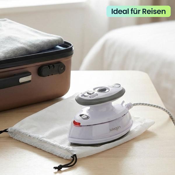 Leichtes Reise-Dampfbügeleisen: Mini-Bügeleisen mit 110/230V umschaltbar, 3 Stufen, Antihaft-Sohle & Tasche, ideal für Urlaub & Dienstreise