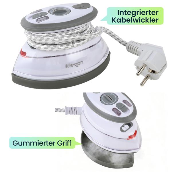Leichtes Reise-Dampfbügeleisen: Mini-Bügeleisen mit 110/230V umschaltbar, 3 Stufen, Antihaft-Sohle & Tasche, ideal für Urlaub & Dienstreise