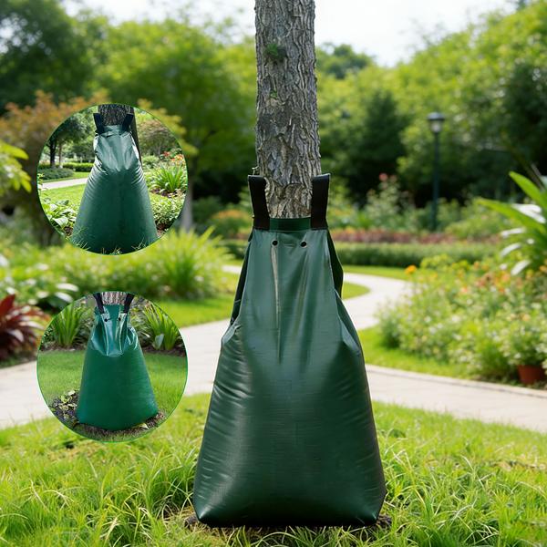 Sac d’arrosage pour arbre, 75 L – sac d’irrigation résistant aux UV et aux intempéries – fermeture à glissière avec 2 anses – 9 h de goutte à goutte
