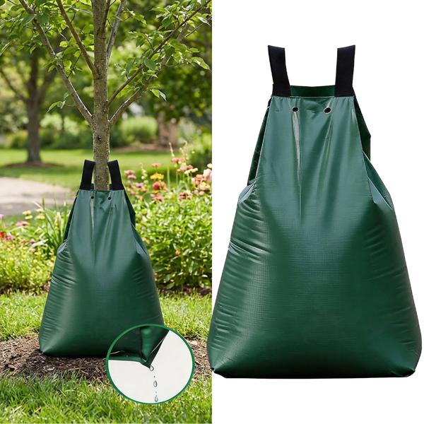 Sac d’arrosage pour arbre, 75 L – sac d’irrigation résistant aux UV et aux intempéries – fermeture à glissière avec 2 anses – 9 h de goutte à goutte