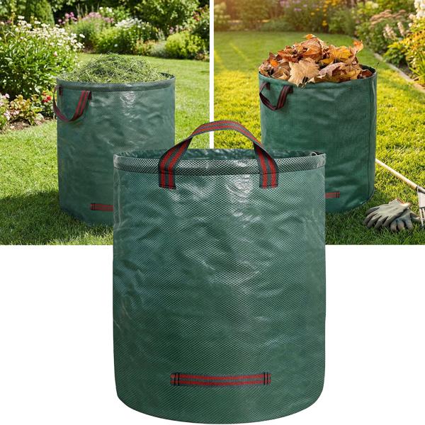 Sac à déchets verts XXL 500 litres, Ø 79 x 101 cm – sac de jardinage à double fond, pliable, idéal pour déchets végétaux, polypropylène 150 g/m²