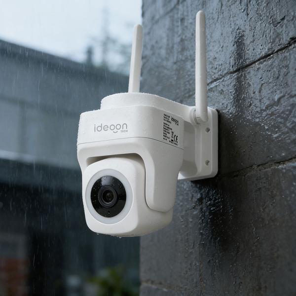 Outdoor Überwachungskamera 2K WLAN IP65 Wetterfest: 355 Grad Aussen-Kamera mit Personenerkennung, App, Nachtsicht & Intercom-System