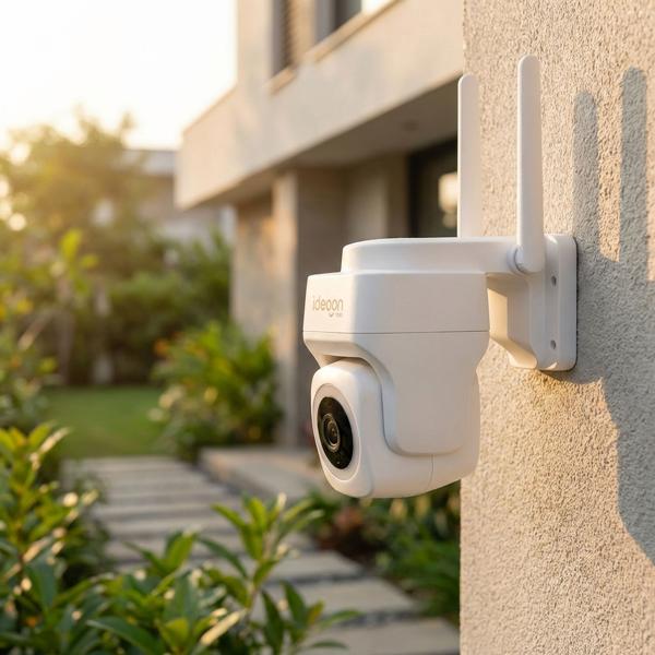 Outdoor Überwachungskamera 2K WLAN IP65 Wetterfest: 355 Grad Aussen-Kamera mit Personenerkennung, App, Nachtsicht & Intercom-System