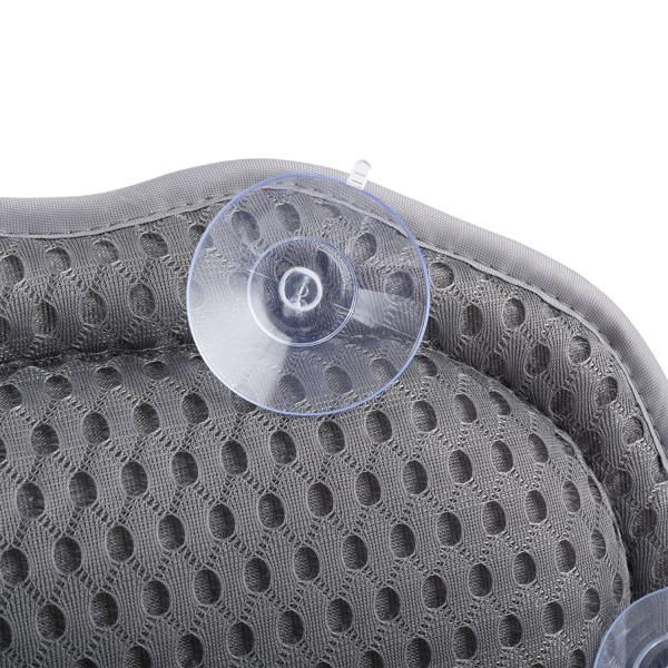 Coussin de bain ergonomique 4D – coussin de luxe avec 6 ventouses, gris foncé – soutien confortable de la nuque et de la tête – détente absolue