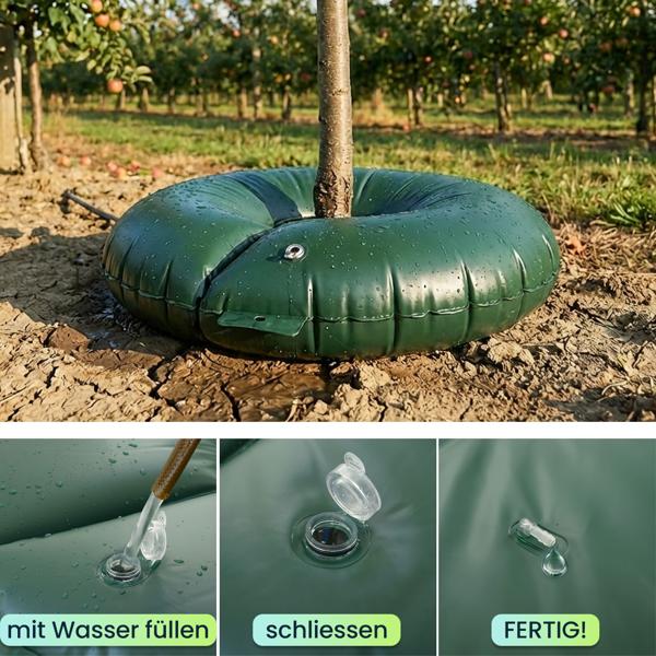 2er-Set Baumbewässerungsring je 55L für Sträucher & Bäume – Bewässerungsbeutel aus robustem PVC – UV-beständig – Stammumfang bis 30 cm-Tröpfchensystem